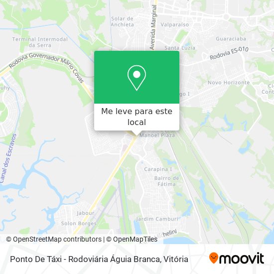 Ponto De Táxi - Rodoviária Águia Branca mapa