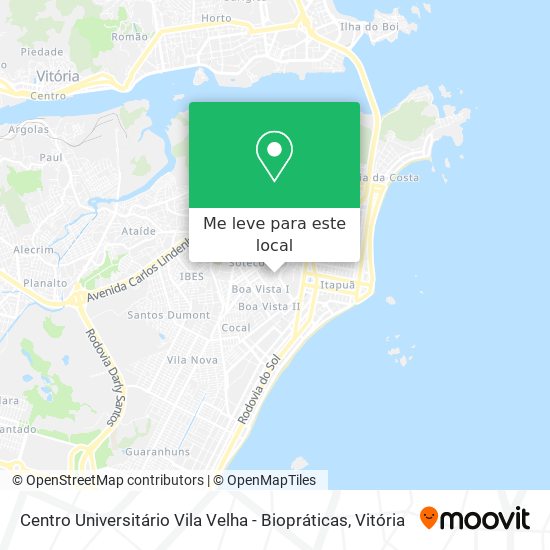 Centro Universitário Vila Velha - Biopráticas mapa