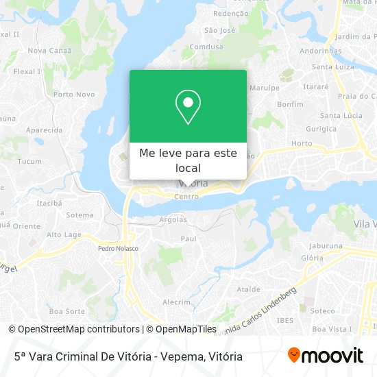 5ª Vara Criminal De Vitória - Vepema mapa