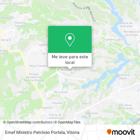 Emef Ministro Petrônio Portela mapa