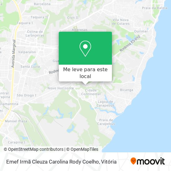 Emef Irmã Cleuza Carolina Rody Coelho mapa