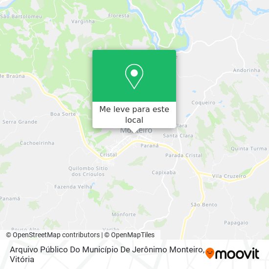 Arquivo Público Do Município De Jerônimo Monteiro mapa