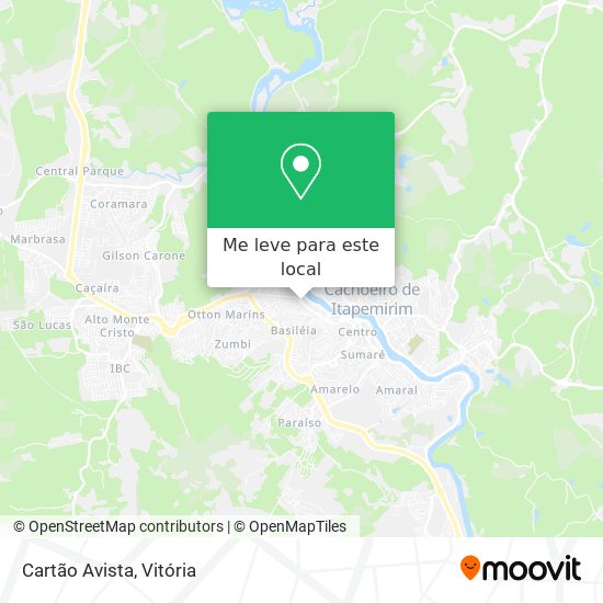 Cartão Avista mapa