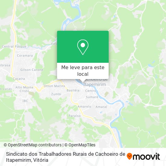 Sindicato dos Trabalhadores Rurais de Cachoeiro de Itapemirim mapa