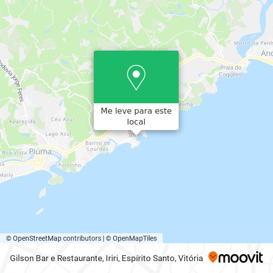 Gilson Bar e Restaurante, Iriri, Espírito Santo mapa