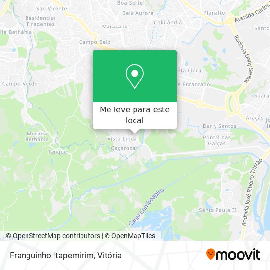 Franguinho Itapemirim mapa