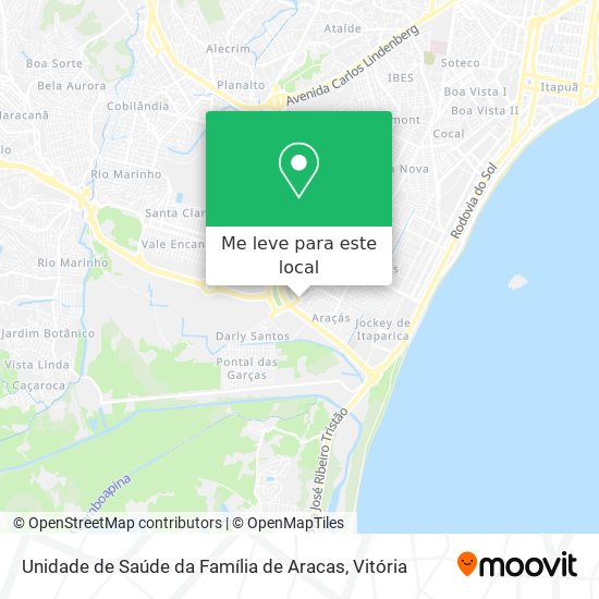 Unidade de Saúde da Família de Aracas mapa
