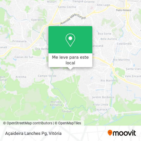 Açaideira Lanches Pg mapa