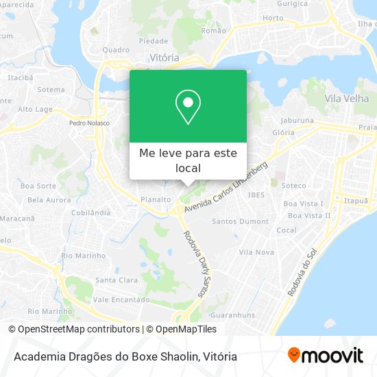 Academia Dragões do Boxe Shaolin mapa