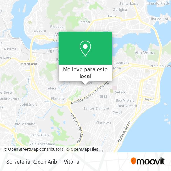 Sorveteria Rocon Aribiri mapa