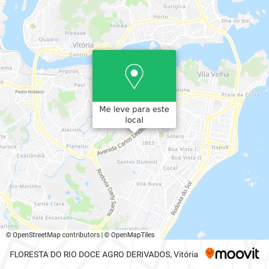 FLORESTA DO RIO DOCE AGRO DERIVADOS mapa