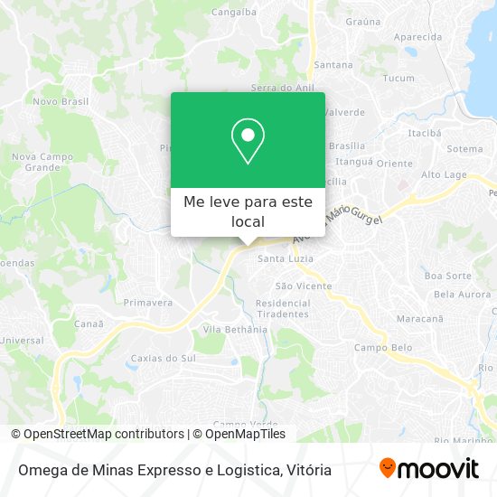 Omega de Minas Expresso e Logistica mapa