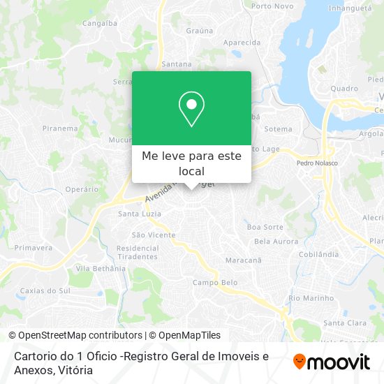 Cartorio do 1 Oficio -Registro Geral de Imoveis e Anexos mapa