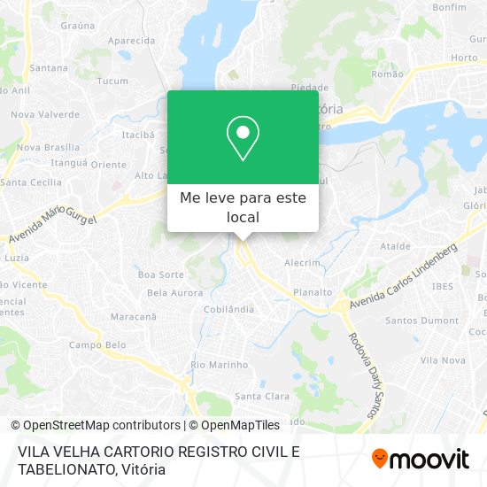 VILA VELHA CARTORIO REGISTRO CIVIL E TABELIONATO mapa