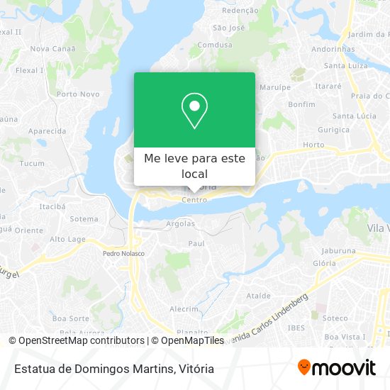 Estatua de Domingos Martins mapa