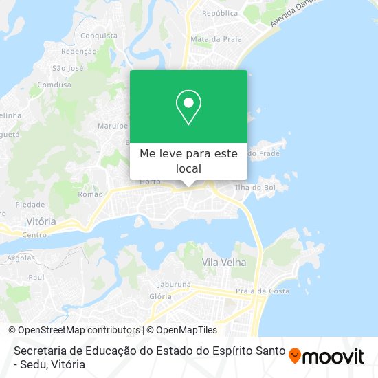 Secretaria de Educação do Estado do Espírito Santo - Sedu mapa