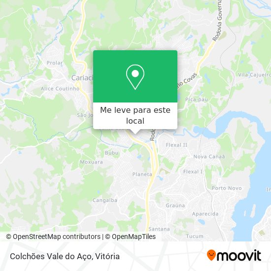 Colchões Vale do Aço mapa