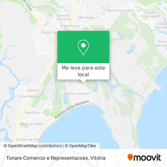 Tonare Comercio e Representacoes mapa