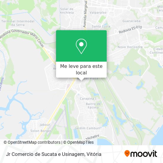 Jr Comercio de Sucata e Usinagem mapa