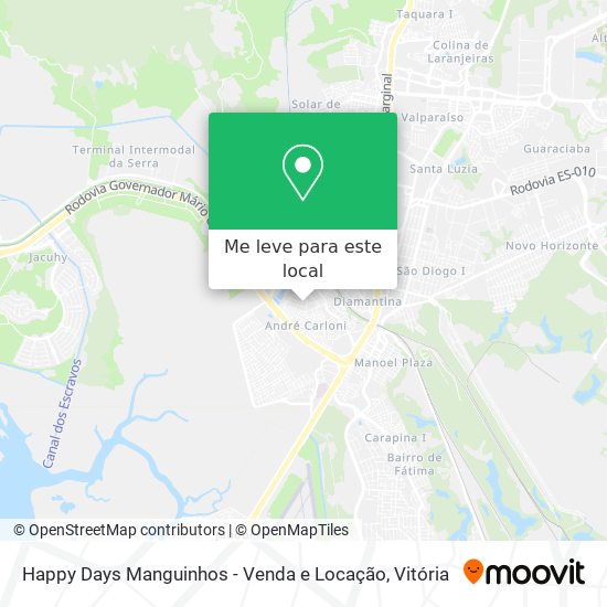 Happy Days Manguinhos - Venda e Locação mapa