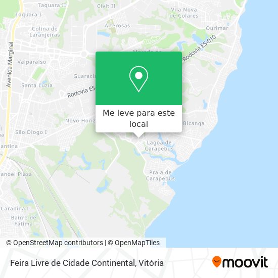 Feira Livre de Cidade Continental mapa