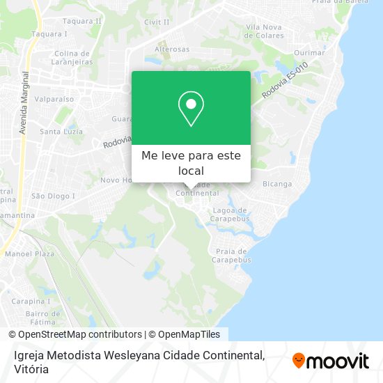 Igreja Metodista Wesleyana Cidade Continental mapa