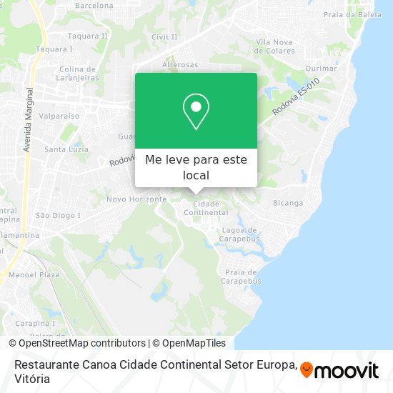 Restaurante Canoa Cidade Continental Setor Europa mapa