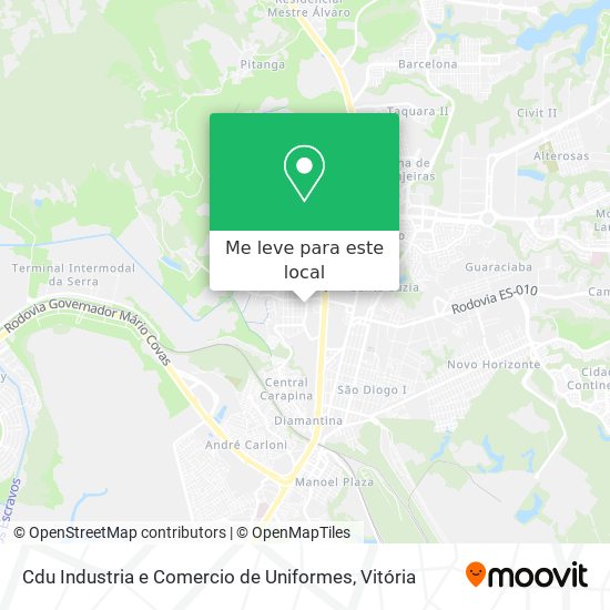 Cdu Industria e Comercio de Uniformes mapa