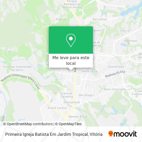 Primeira Igreja Batista Em Jardim Tropical mapa