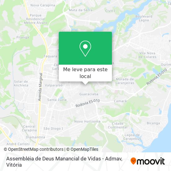 Assembléia de Deus Manancial de Vidas - Admav mapa