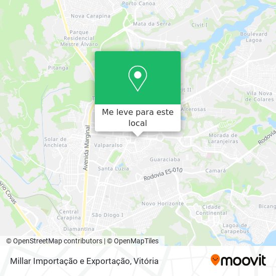 Millar Importação e Exportação mapa