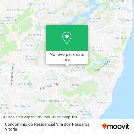 Condominio do Residencial Vila dos Passaros mapa