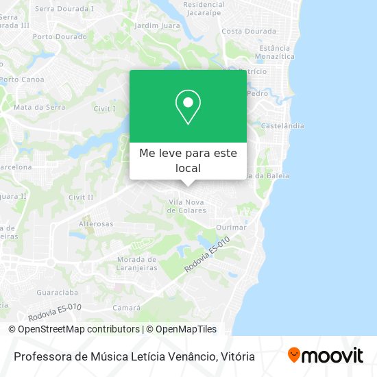 Professora de Música Letícia Venâncio mapa