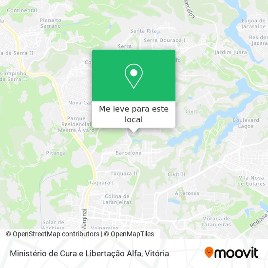 Ministério de Cura e Libertação Alfa mapa