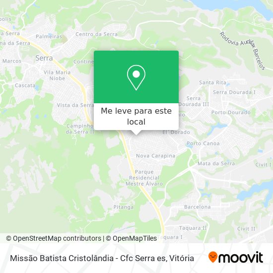 Missão Batista Cristolândia - Cfc Serra es mapa