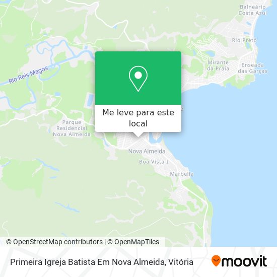 Primeira Igreja Batista Em Nova Almeida mapa