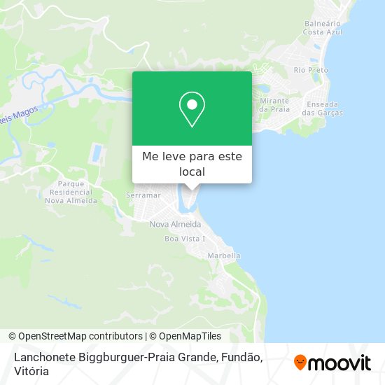 Lanchonete Biggburguer-Praia Grande, Fundão mapa