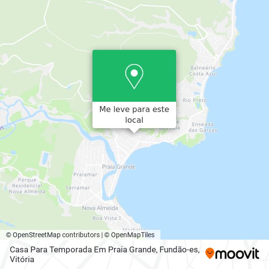 Casa Para Temporada Em Praia Grande, Fundão-es mapa