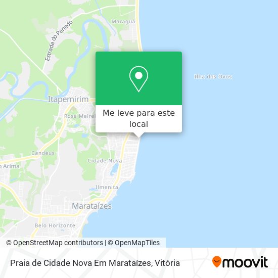 Praia de Cidade Nova Em Marataízes mapa