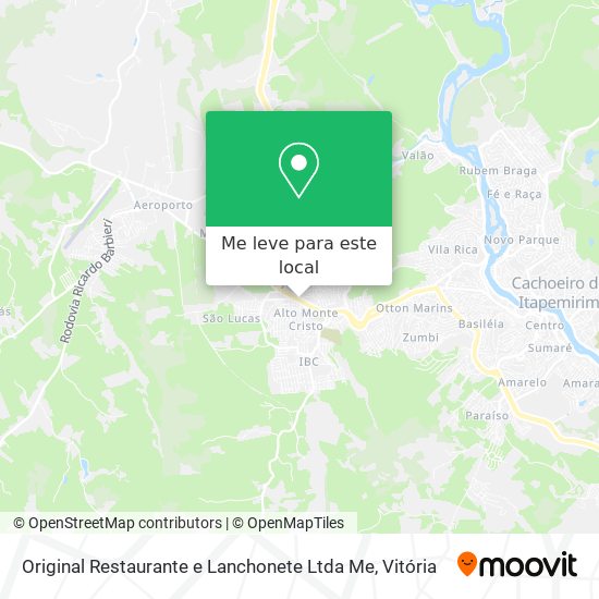 Original Restaurante e Lanchonete Ltda Me mapa