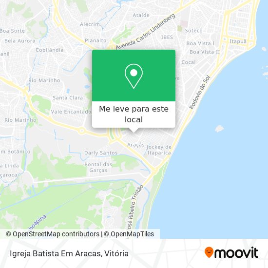 Igreja Batista Em Aracas mapa