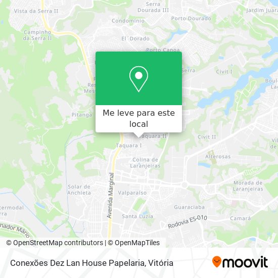 Conexões Dez Lan House Papelaria mapa