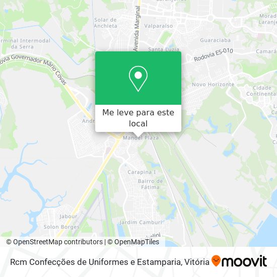 Rcm Confecções de Uniformes e Estamparia mapa