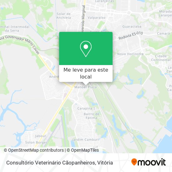 Consultório Veterinário Cãopanheiros mapa