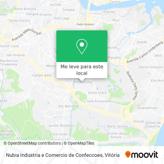 Nubia Industria e Comercio de Confeccoes mapa
