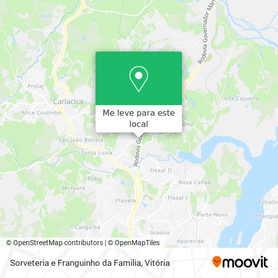 Sorveteria e Franguinho da Familia mapa