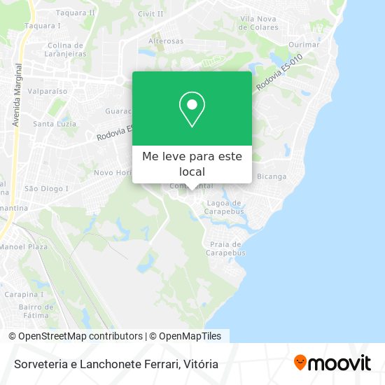Sorveteria e Lanchonete Ferrari mapa