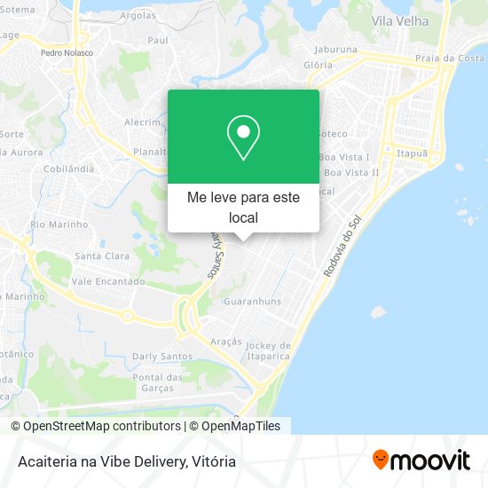 Acaiteria na Vibe Delivery mapa