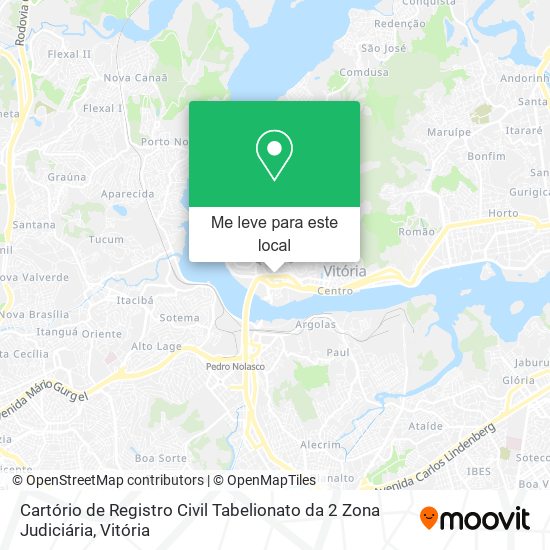 Cartório de Registro Civil Tabelionato da 2 Zona Judiciária mapa