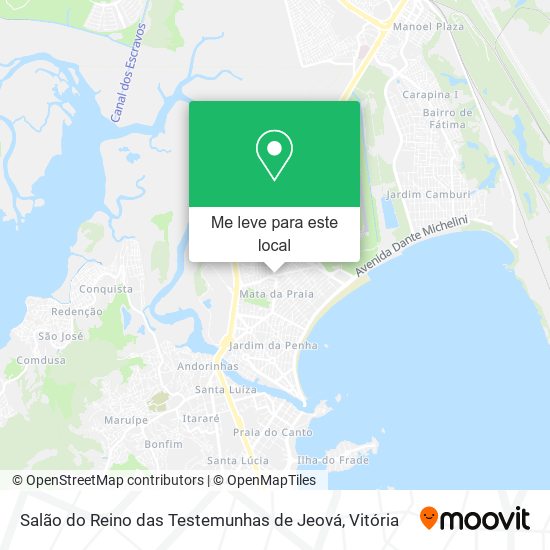 Salão do Reino das Testemunhas de Jeová mapa